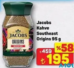 JACOBS ORİGİN SOUTHEAST ÇÖZÜNEBİLİR KAHVE 95 G fiyat ve kampanya bilgisi